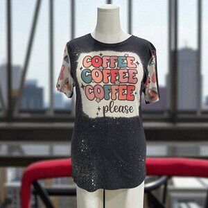 Coffee Graphic Tee Bella Canvas Shirt NWT Retro Y2K Streetwear Casual Top Medium